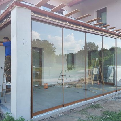 toló rendszerű üvefal, üvegterasz rendszerek